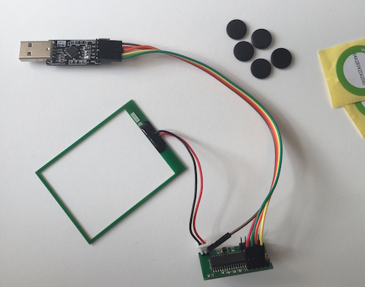 RFID reader and USB-UART bridge cable